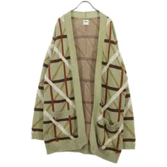 ZARA ザラ 総柄 長袖 ニットカーディガン L ベージュ メンズ 古着