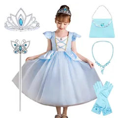 【在庫処分】誕生日 パーティー 仮装 キッズコスチューム 女の子 クリスマスプレゼント コスプレ衣装 ハロウィン ドレス ドレス お姫様 小物付き ワンピース プリンセス プリンセス 子供 シンデレラ風