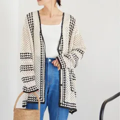 JOURNAL STANDARD relume (ジャーナルスタンダードレリューム) クロシェラインVネックカーディガン 23080462128030 アイボリー FREE