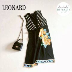 LEONARD ノースリーブひざ丈ワンピース 40 LEONARD PARI ノースリーブ ひざ丈ワンピース 美品 40 - メルカリ
