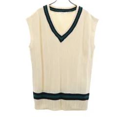 美品 niko and... ニコアンド オーバーサイズ Vネック ニットベスト F アイボリー レディース 古着