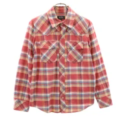 A.P.C. アーペーセー チェック柄 長袖 シャツ XS レッド系 メンズ 古着