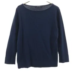 nano universe ナノユニバース 7分袖 ボートネック カットソー F ネイビー レディース 古着