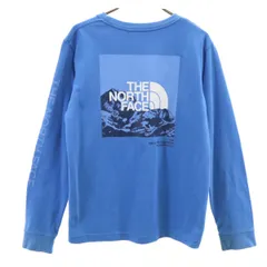 THE NORTH FACE ノースフェイス バックプリント 長袖 Tシャツ M ブルー NTW32344 アウトドア ロンT レディース 古着