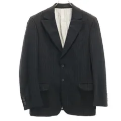 D&G DOLCE&GABBANA ディーアンドジー ドルチェアンドガッバーナ ストライプ柄 テーラードジャケット 34 ブラック メンズ 古着