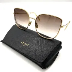 【美品】セリーヌ CELINE サングラス ゴールド ブラウン スクエア  ケース付のサムネイル