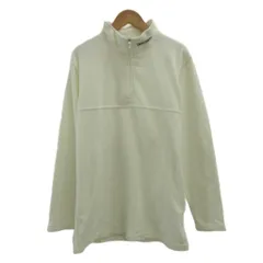 デサント DESCENTE フリース ハーフジップ プルオーバー M 白 ホワイト 長袖 スタンドカラー トップス /PP ■ECA003