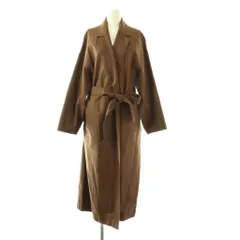 サクラ SACRA HIGH COUNT FLANNEL コート ロング ベルト付き 38 ブラウン /HK ■OS