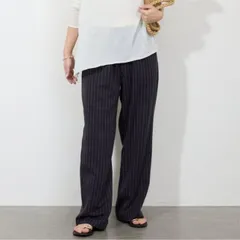 SLOBE IENA (スローブイエナ) フィブリルストライプリラックスパンツ 25030912407010 ネイビー 36