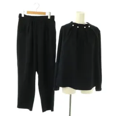 ヴァンネイビー VinNAVY フェイクパール装飾セットアップ ブラウス パンツ プルオーバー イージー 9 紺 /CX ■OS ■SH