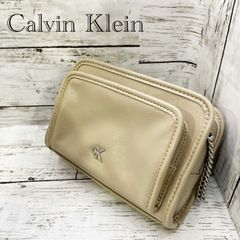 カルバンクライン ショルダーバッグ 白 モノグラム CKメタルロゴ 財布 