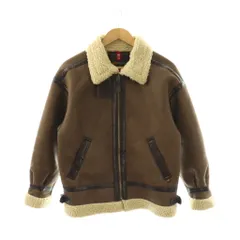 アルファインダストリーズ ALPHA INDUSTRIES B-3 フェイクムートンジャケット ジップアップ M ブラウン /HK ■OS