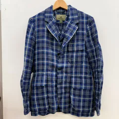 △▼△0355　Nigel Cabourn　ナイジェルケーボン　チェック柄　ジャケット　ベスト　麻１００％のサムネイル
