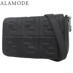 FENDI(フェンディ) ズッカ ショルダーバッグ 2way 斜め掛け 肩掛け クロスボディ レザー ブラック黒 シルバー金具 7M0299 レディース 40802185541【中古】【アラモード】