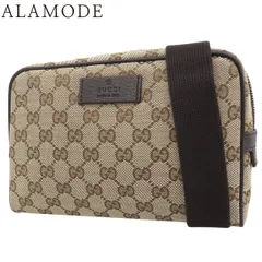 GUCCI(グッチ) GGキャンバス ベルトバッグ ウエストバッグ/ボディバッグ 肩掛け ショルダー クロス GGキャンバス ブラウン茶 シルバー金具 449124 メンズ 40802172827【中古】【アラモード】