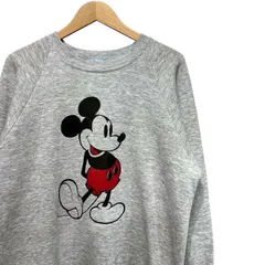 80s ビンテージ MICKEY MOUSE ラバープリント スウェット L グレー USA製 80年代 アメリカ製 ミッキーマウス vintage ディズニー Disney ヴィンテージ