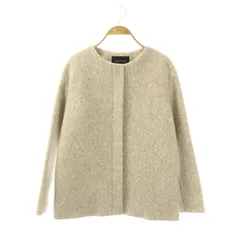 インディヴィ INDIVI ループジャージ ノーカラーコート 38 グレー ノーカラー ハーフ丈 127-99017 /GG