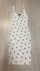 フォーエバー トゥエンティーワン さくらんぼ パータン スリーブレス ONE PIECE コットンストレッチ効きS