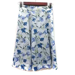 アプワイザーリッシェ Apuweiser-riche フレアスカート ミモレ ロング 花柄 1 S グレー 紺 ネイビー /YI