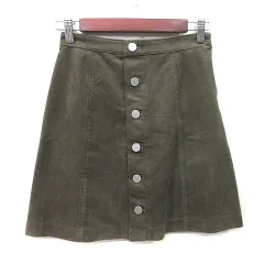 スナイデル SNIDEL 台形スカート ミニ フェイクスエード 0 XS 緑 カーキ /YI