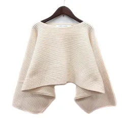 ユニクロ UNIQLO AND LEMAIRE ニット セーター 長袖 ドルマンスリーブ ウール L 白 アイボリー /MN