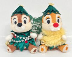 도쿄 디즈니랜드 봉제인형 배지 칩&데일(트리)/Disney CHRISTMAS 크리스마스 스토리 2021