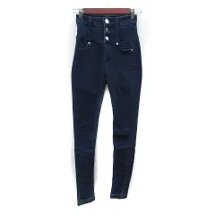 エモダ EMODA ELDER スキニーパンツ デニム 0 XS 紺 ネイビー /YI