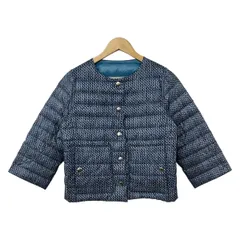 DAMAcollection(ダーマコレクション) ダウンジャケット サイズ9R レディース パープル×ブルー×ライトグレー リバーシブル/冬物