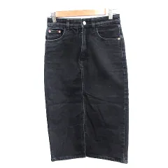 ザラ ZARA タイトスカート デニム ミモレ ロング XS 黒 ブラック /AU