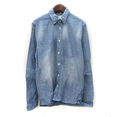 ヌーディージーンズ nudie jeans シャツ 長袖 XS ダメージ加工 紺 ネイビー /YI