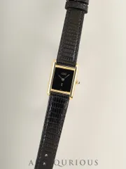 カルティエ マストタンク SM 3 66001 クォーツ Cal.66 SV925 革 純正ピンバックル（GP）オニキス文字盤（SWISS表記） オーバーホール済み 新品仕上げ済み