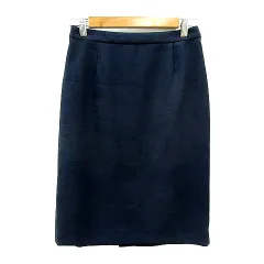 インディヴィ INDIVI タイトスカート ひざ丈 36 S 紺 ネイビー /MN