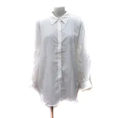 イング INGNI シャツ ブラウス シアー 長袖 M ベージュ /YI ●RY