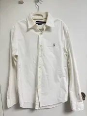 メンズ ポロ ラルフローレン 白 シャツ L スリムフィット (送料込み)