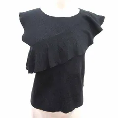 デプレ DES PRES トゥモローランド ニット カットソー フリル フレンチスリーブ S 黒 ブラック /YK