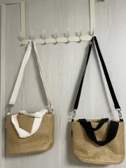 夏らしさ満点 私はラタン素材 トートバッグ/クロスバッグ 2個 セット/ラタン ショルダーバッグ