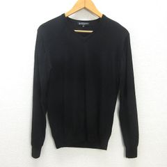 K■ユナイテッドアローズ/UNITED ARROWS B＆Y Vネックウールニットセーター【M】黒/MENS■42【中古】