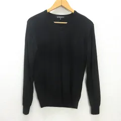 K■ユナイテッドアローズ/UNITED ARROWS B＆Y Vネックウールニットセーター【M】黒/MENS■42【中古】