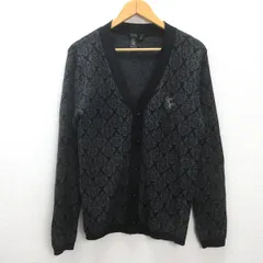 g■カールカナイ/Karl Kani ニットカーディガン/ウール混【L】黒/men's/40【中古】■のサムネイル