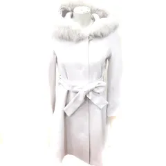 プロポーション ボディドレッシング PROPORTION BODY DRESSING コート ノーカラー 総裏地 フォックスファー ウール ウエストマーク 1 ライトグレー /RT