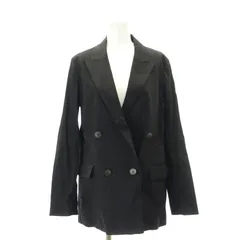 セオリーリュクス theory luxe 24SS DEBBY NLジャケット ブレザー ダブル リネン 36 S 黒 ブラック /YQ ■OS