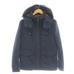 バーバリーブラックレーベル BURBERRY BLACK LABEL ナイロン フード ジャケット ジャンパー ブルゾン M ネイビー /CX ■OS