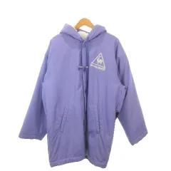 ルコックスポルティフ le coq sportif ベンチコート スポーツウエア L 紫 パープル フード付き 長袖 プリント ロゴ /MN30 ■ECA003