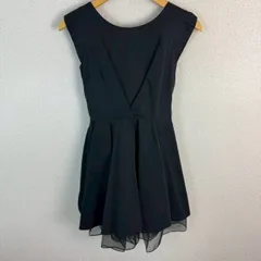 JILL STUART ジルスチュアート 膝丈 ワンピース 無地 ブラック Sサイズ レディース 古着 シンプル モード レトロ