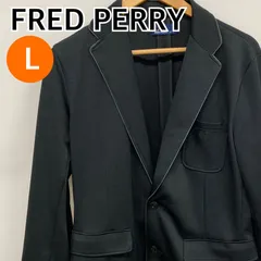FRED PERRY フレッドペリー アウター ジャケット パイピングテーラードジャケット ブラック 日本製 メンズ レディース Lサイズ 【CT2717】