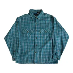 90s patagonia ヘビーネルシャツ ターコイズ ブルー チェック Fits M-Lサイズ パタゴニア オールド ポルトガル チェックシャツ フランネル ヘビネル オンブレチェック Vintage ヴィンテージ ビンテージ Flannel Shirt