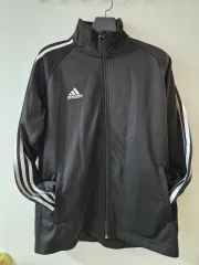 アディダス ブラック 3本線 トレーナー ジップアップ