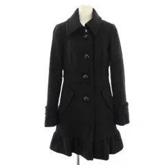 バーバリーブルーレーベル BURBERRY BLUE LABEL ステンカラーコート ロング 裏地ノバチェック ウール アンゴラ混 38 黒 ブラック FNF09-814-09 /HN