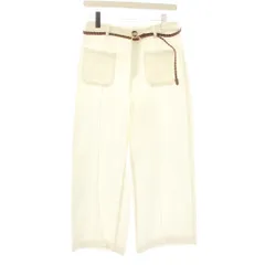 ザラ ZARA パンツ S 白 ホワイト 無地 ワイドシルエット クロップド丈 /JP