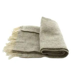 ラプアンカンクリ LAPUAN KANKURIT ポケット付きショール ストール フリンジ 総柄 ウール ベージュ グレー /AN15